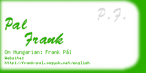 pal frank business card