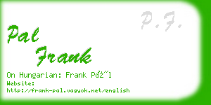 pal frank business card